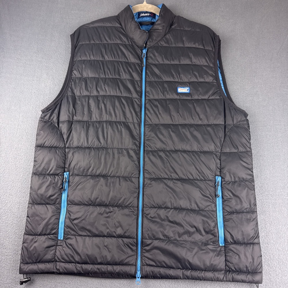Johnnie-O Hudson Vest Men's L Black Puffer Ridgewood Country Club Golf Full Zip